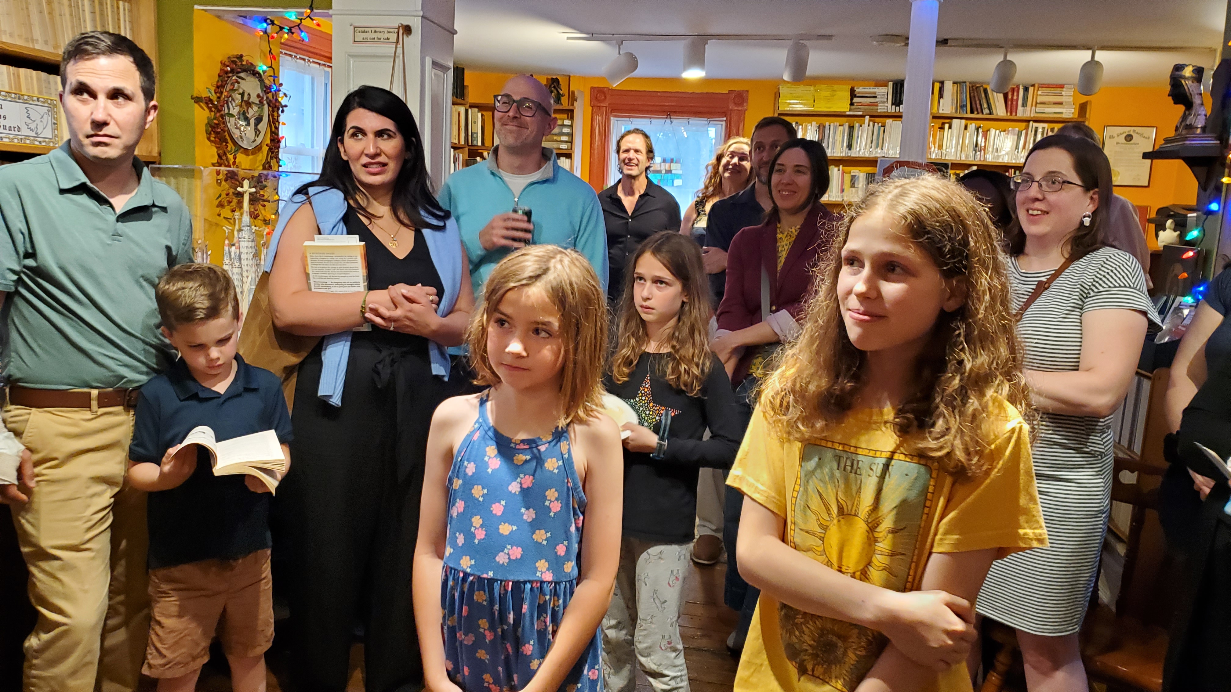 A crowd of people looking at a speaker off-camera